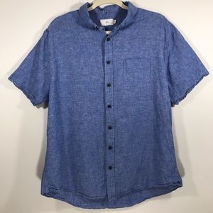 Onia Linen Blend Button Up Shirt Extra Lar…